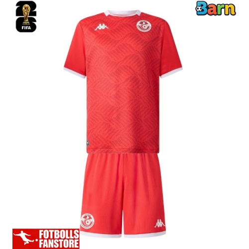Tunisien Hemmatröja Barn VM 2026 Kortärmad (+ Korta byxor)