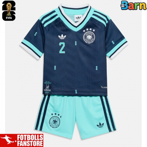 Tyskland Antonio Rudiger #2 Bortatröja Barn VM 2026 Kortärmad (+ Korta byxor)