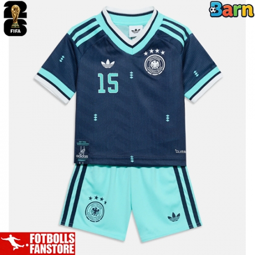 Tyskland Nico Schlotterbeck #15 Bortatröja Barn VM 2026 Kortärmad (+ Korta byxor)