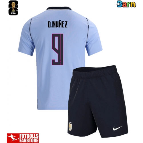 Uruguay Darwin Nunez #9 Hemmatröja Barn VM 2026 Kortärmad (+ Korta byxor)