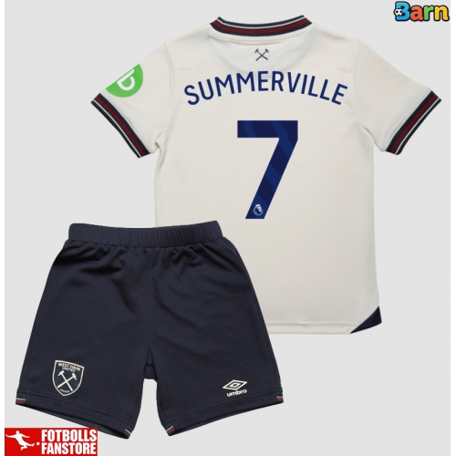 West Ham United Crysencio Summerville #7 Bortatröja Barn 2025-26 Kortärmad (+ Korta byxor)