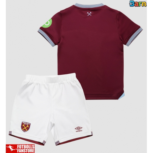 West Ham United Hemmatröja Barn 2025-26 Kortärmad (+ Korta byxor)