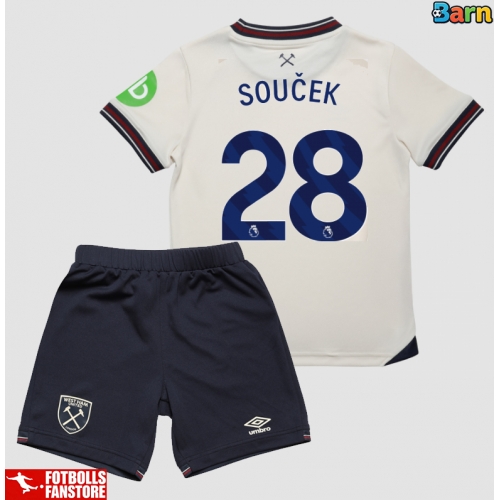 West Ham United Tomas Soucek #28 Bortatröja Barn 2025-26 Kortärmad (+ Korta byxor)