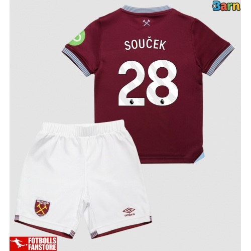 West Ham United Tomas Soucek #28 Hemmatröja Barn 2025-26 Kortärmad (+ Korta byxor)