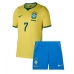 Brasilien Vinicius Junior #7 Hemmatröja Barn VM 2026 Kortärmad (+ Korta byxor)