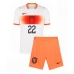 Nederländerna Denzel Dumfries #22 Bortatröja Barn VM 2026 Kortärmad (+ Korta byxor)