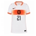Nederländerna Frenkie de Jong #21 Bortatröja Dam VM 2026 Kortärmad