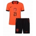 Nederländerna Frenkie de Jong #21 Hemmatröja Barn VM 2026 Kortärmad (+ Korta byxor)