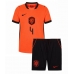 Nederländerna Virgil van Dijk #4 Hemmatröja Barn VM 2026 Kortärmad (+ Korta byxor)